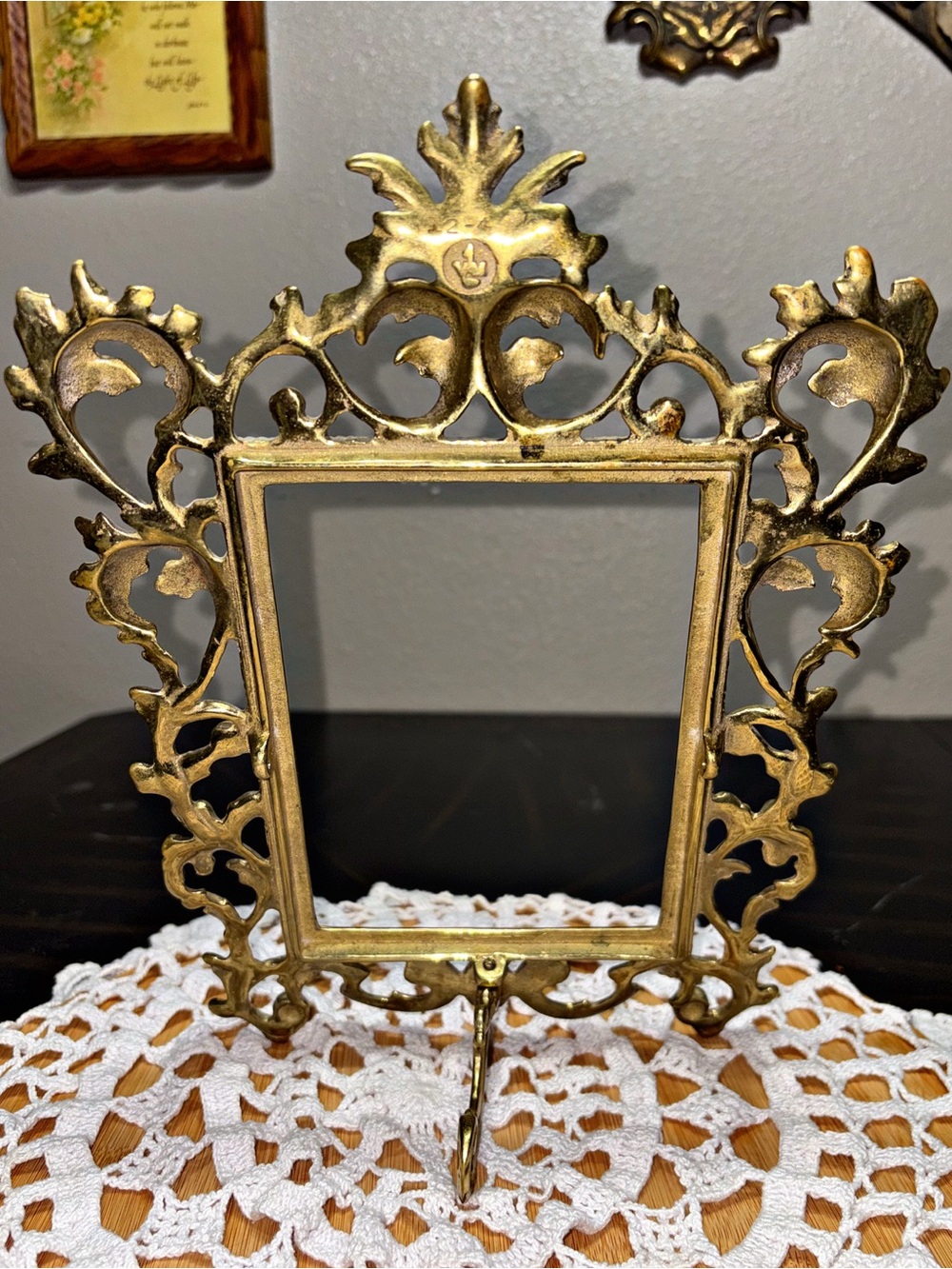 Virginia Metalcrafters Solid Cast Brass Rococo Picture Frame - Picture 2 of 5